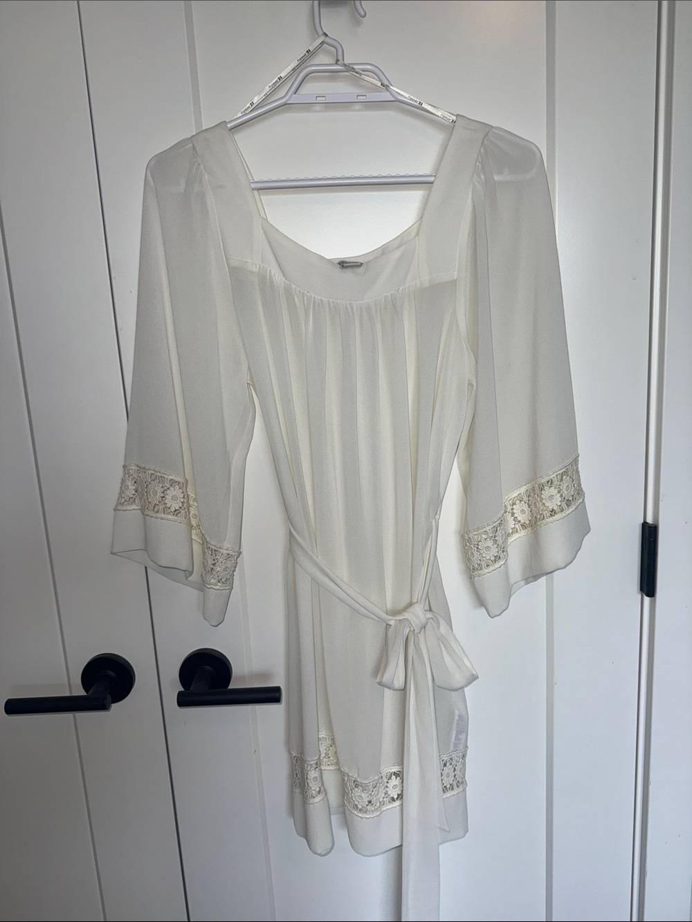 Sheer long-sleeve kimono style dress